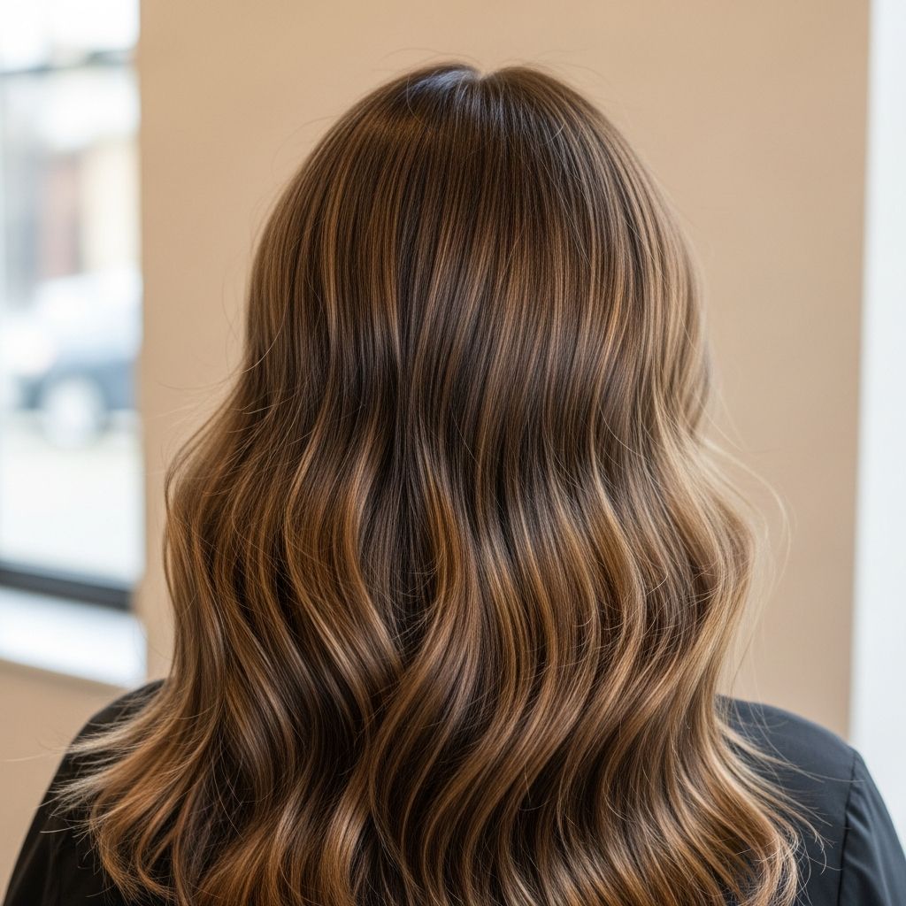Hair botox treatment, voluminous, lustrous auburn waves